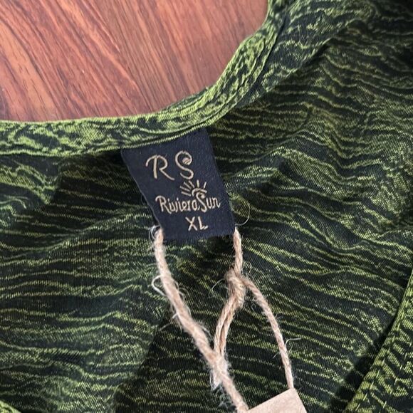 NWT Rivera Sun Olive Green embroidered tank dress bathing suit cover-up size XL - Picture 6 of 6